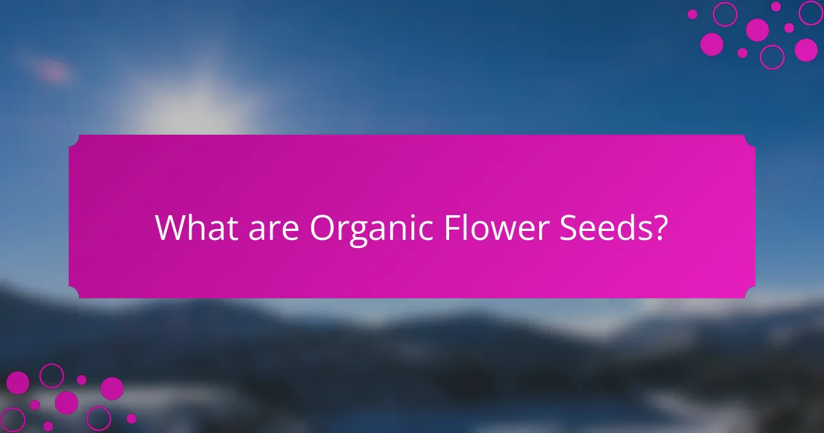 What are Organic Flower Seeds?