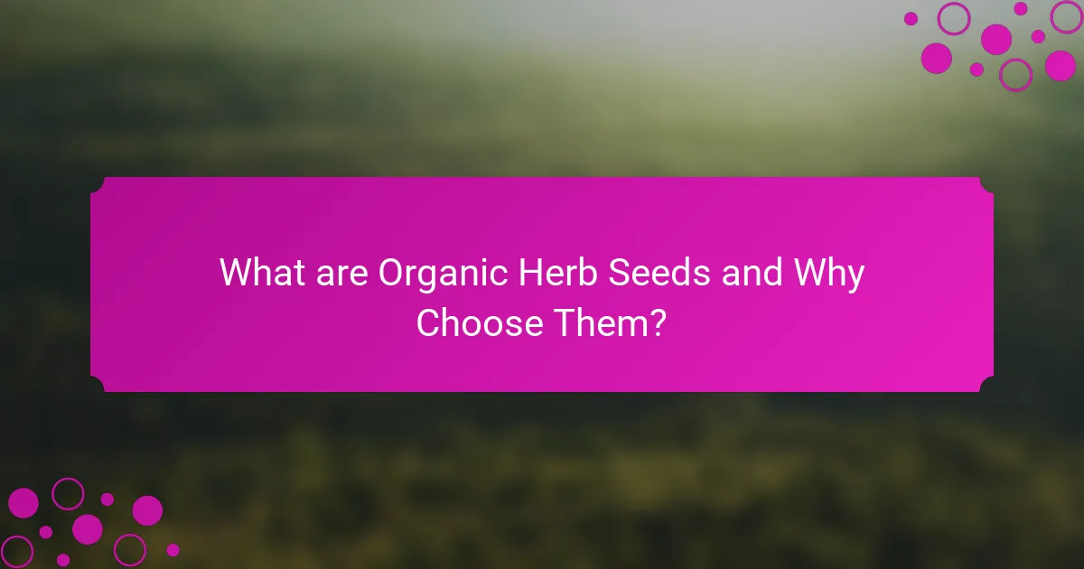 What are Organic Herb Seeds and Why Choose Them?