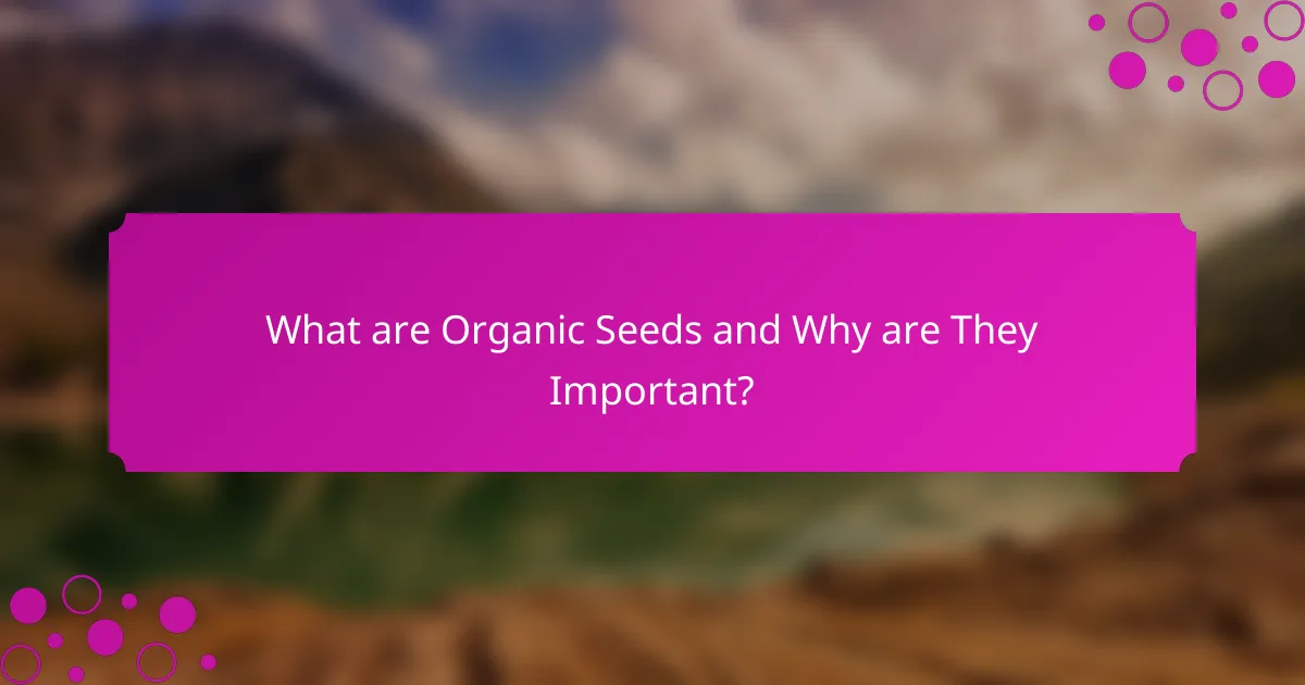 What are Organic Seeds and Why are They Important?